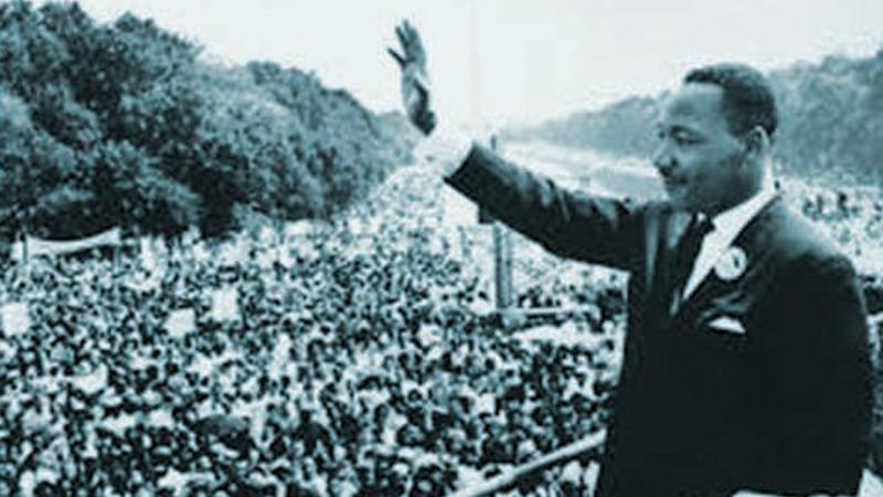 Martin Luther King Jr. addressing the crowd at Lincoln Memorial,  Washington DC