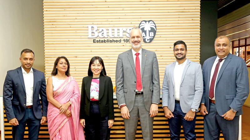 Baurs and Microsoft officials at the ceremony. From left: SMB Territory Channel Lead, Microsoft Sri Lanka and the Maldives, Chinthaka Dunuwille; Director. Information Technology, A. Baur & Co, Anoja Basnayake; General Manager, Microsoft SEA New Markets, Sook Hoon Cheah; CEO, A. Baur & Co, Rolf Blaser; Small and Medium Business Lead, Microsoft SEA New Markets, Ashiq Niyas; and Country Manager, Microsoft Sri Lanka and the Maldives, Harsha Randeny