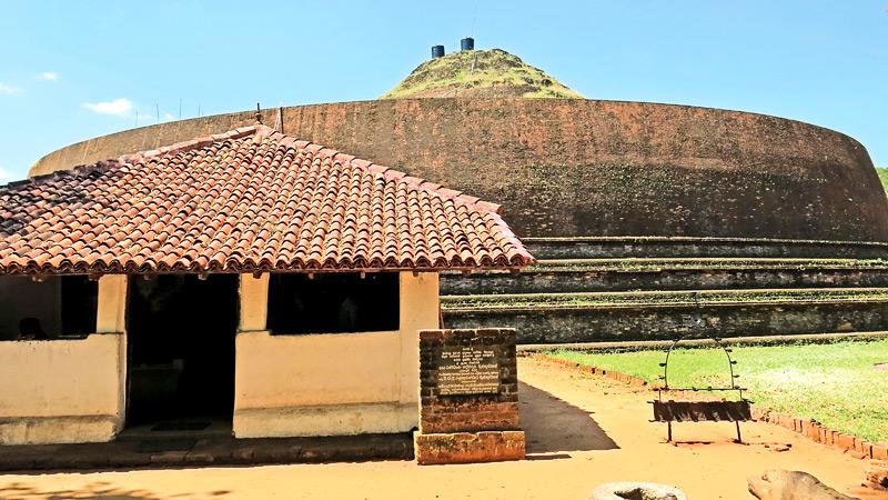 The Yudaganawa chaitya at Buttala and the shrine room in the foreground