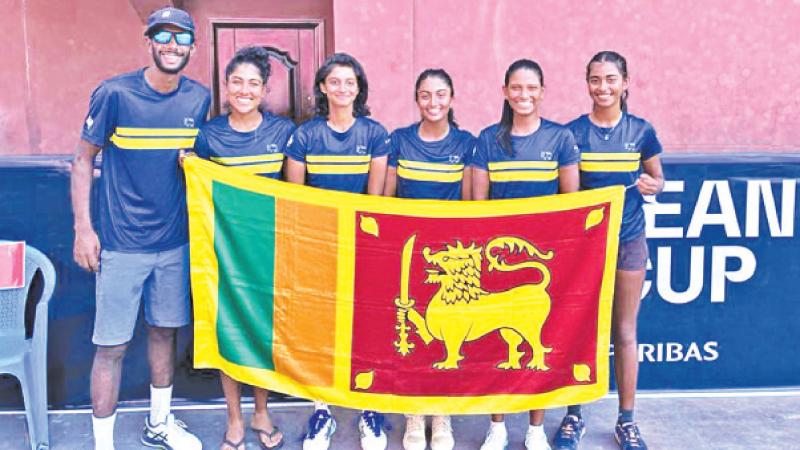 From left: Gayanga Weerasekara (non playing captain and coach) Rukshika Wijesuriya, Anjelika Kurera, Neyara Weerawansa, Janali Manamperi and Hasali Gajaba