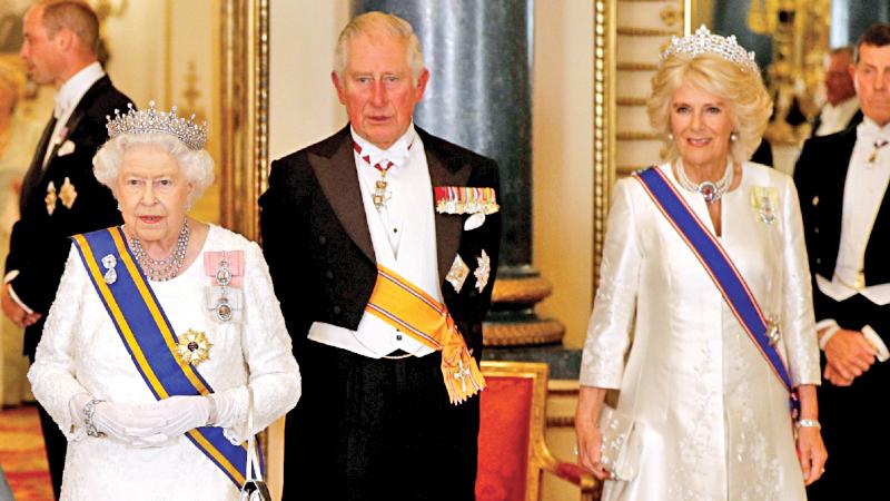 Queen Elizabeth with Prince Charles and Camilla