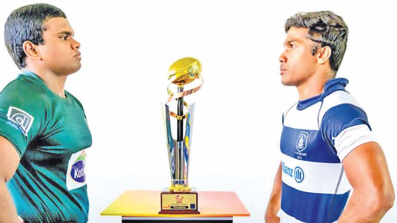 Isipathana College captain Daham Wickremaarachchi (left) and his St. Joseph’s College counterpart Teran Karunanayake face off before their knock out final