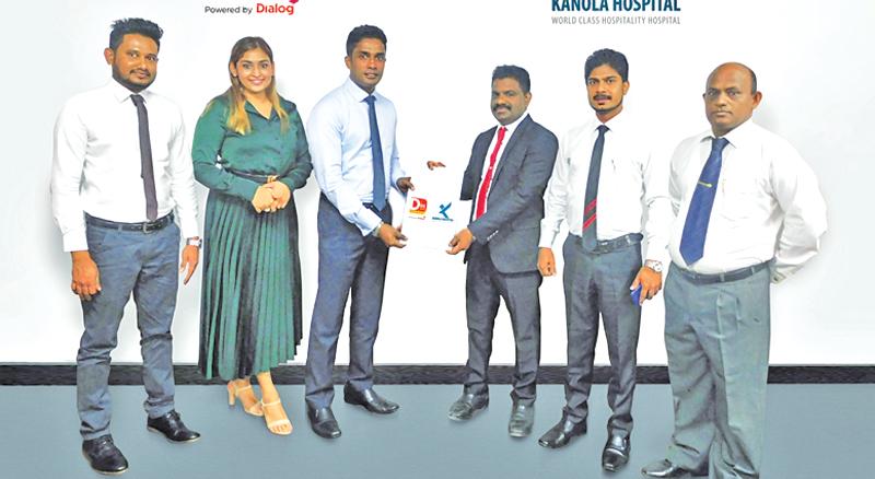 After signing the agreement: Manager, Digital Marketing, Digital Health, Viraj Nishshanka, Senior Account Manager, Business Development, Digital Health, Thamara Rajawardena, Manager, Business Development, Digital Health, Buddika Wickramasinghe, Chairman and Managing Director, Kanola Hospital, Thilak Wijekoon, Group General Manager Kanola Hospital, Janaka Kumarasinghe and Manager, Operations, Kanola Hospital, M. Premathilake.