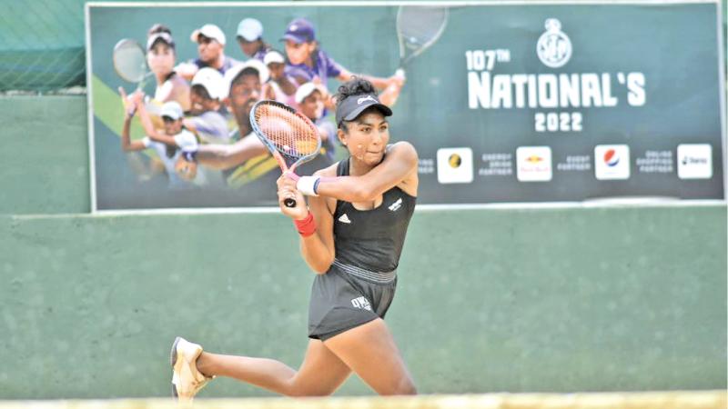 New women’s champion Rukshika Wijesuriya in action