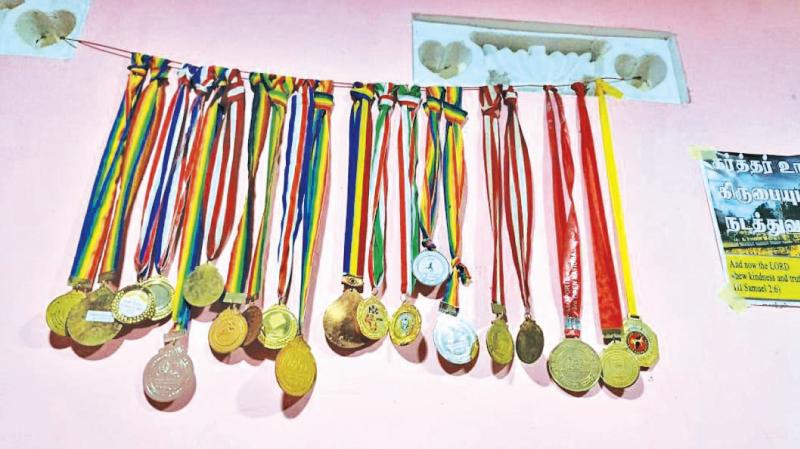 The many medals won by Yogarasha Nitharshana