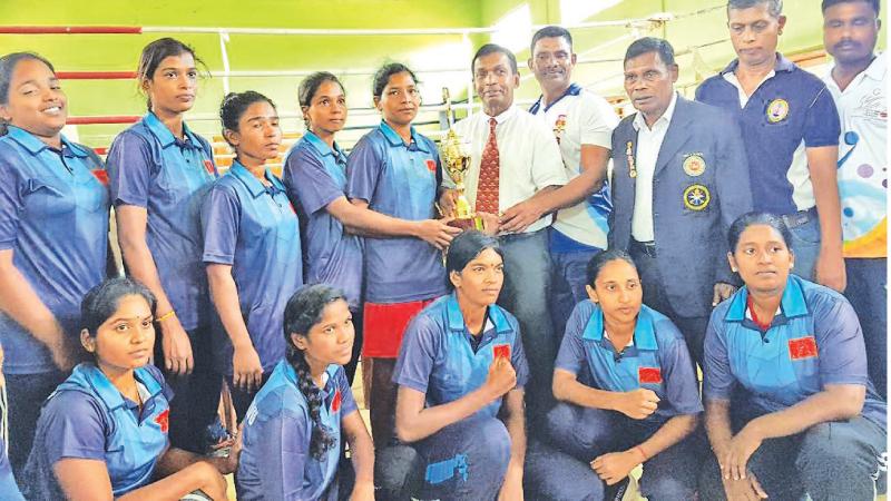 Mullaitivu women’s boxers with their trophy presented by Capt. RK Indrasena