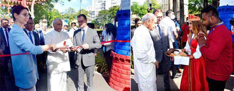 Prime Minister Dinesh Gunawardena opening the Sri Lanka-Russia Friendship Festival. 