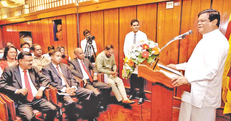 Director General of the Department of Government Information Dinith Chinthaka Karunarathne, Director (Editorial) of Lake House Sisira Paranathanthri, Director (Operations) Manjula Makumbura, Company Secretary S.W.S. Prasanga. Pictures by Chinthaka Kumarasinghe and Sulochana Gamage