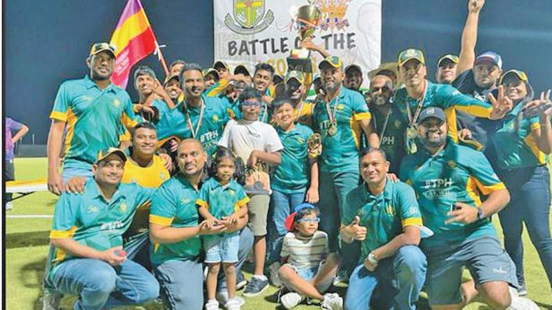 The winning Sebs team in the UAE: Angelo Silva (captain), Ashan Jayasooriya (vice captain), Shevindra Fernando, Jayashan Perera, Rayan Livera, Suneth Mendis, Meran Fernando, Isuru Dilshan, Kusal Fernando, Prashantha Soysa, Nimesha Dushan, Nimash Silva, Brain Paul, Kaveesha Peiris, Matheesha Perera and Navanjana Wijemanne