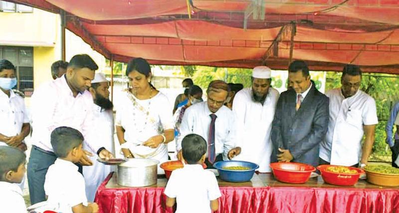 Sharing meals with students at St. Joseph College, Grandpass