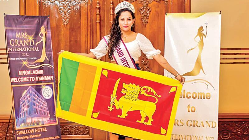 Rasangi Chamika Withanawasam in Mandalay, Myanmar at the Mrs. Grand International 2022 beauty pageant