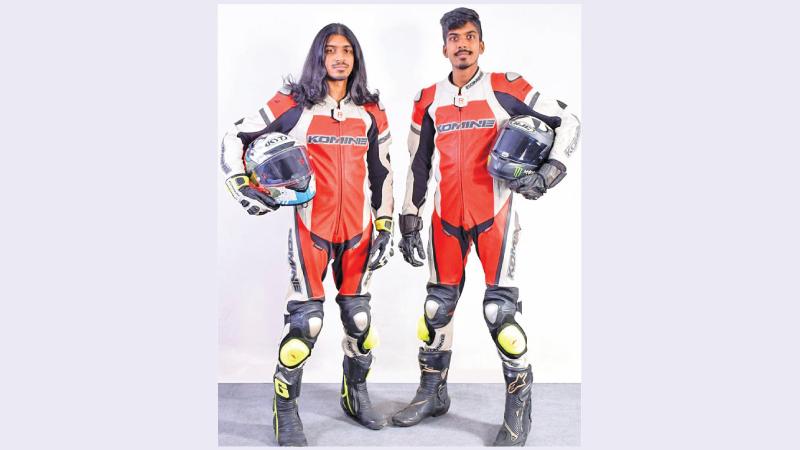 Nikila (left) and Vinula Pathirage gearing up for international racing