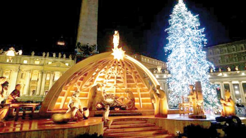 The Christmas Tree and Nativity Scene at St. Peter’s Square at the Vatican in 2022 