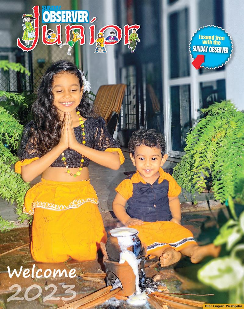 While adults partied to usher in the New Year 2023 with plenty of wishes and dreams, Omeli Sasathya, a Grade One student of Yasodhara Balika Maha Vidyalya, Colombo and Sheniru Sandisa decided to wish our Sunday Observer Junior readers a new year full of joy and happiness.