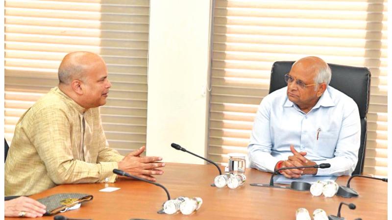 The Governor of the the State of Gujarat Shri Acharya Devvrat at the Raj Bhavan in Gandhinagar.