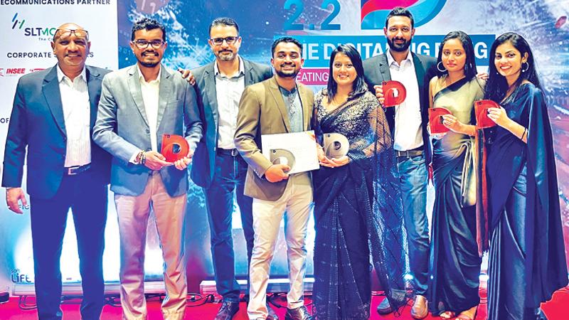 The Seylan Bank team with the awards