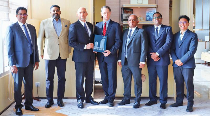 Standing from left: Asanka Perera – Chief Operating Officer Allianz Insurace Lanka Ltd, Gany Subramaniam – Chairperson Allianz Lanka, Herve Duboscq - General Manager Shangri-La Colombo, Alan Smee – CEO, Country Manager Allianz Lanka , Jayalal Hewawasam – CEO Allianz Life Insurance Lanka Ltd, Jude Shanmugam – Chief Financial Officer Allianz Insurance Lanka Ltd, Benjamin Ng - Senior Manager, Retail and Office Management Shangri-La Colombo.