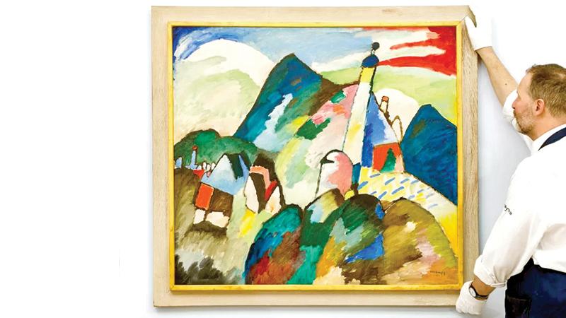 Russian painter Wassily Kandinsky painted Murnau mit Kirche II after visiting the mountain village of Murnau, Bavaria. It once hung in the elegant villa where Dolly’s grandparents lived in Potsdam, outside Berlin.