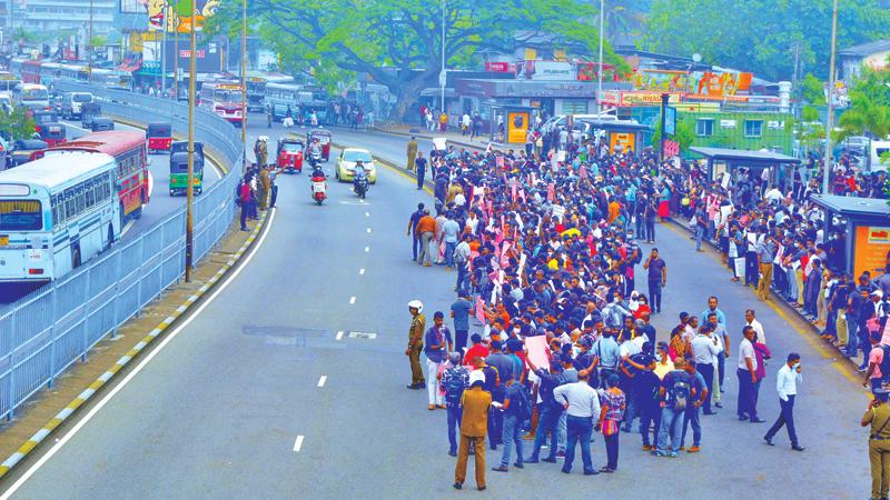A file pic of a protest in Colombo. Pic: Sudath Nishantha