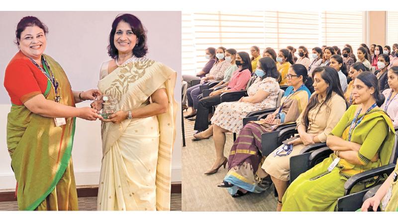 Ms.Lilanthi Delgoda (Vice President, Human resources) handing over a token of appreciation to Ms. Nayana Karunaratne (Managing Director, Image Consultants) during the event.