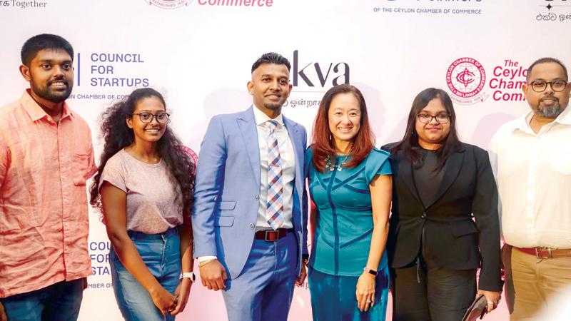 American Ambassador to Sri Lanka, Julie Chung, CEO, Ekva LLC, Amith Boteju and invites at the launch in Colombo