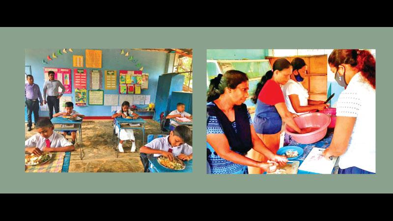 Students having mid-day meals -Meal preparation