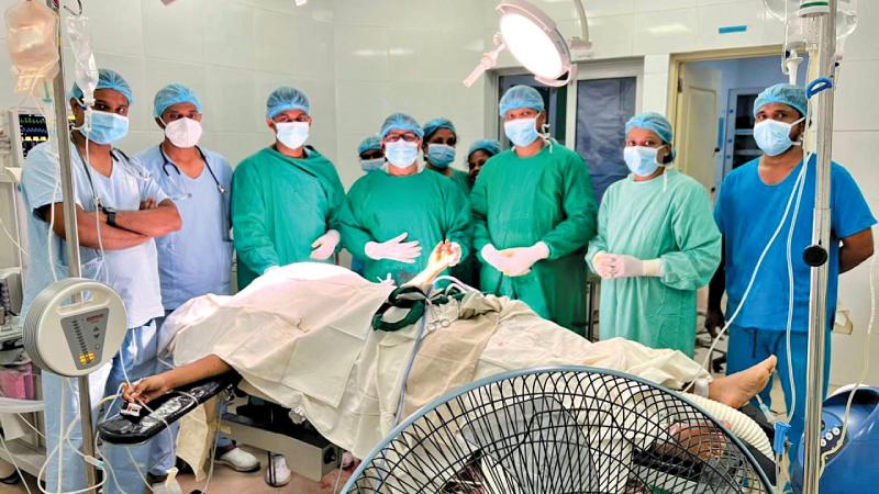 The surgery team including doctors and medical staff