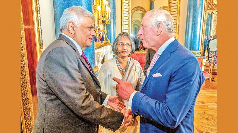 President Wickremesinghe in cordial talks with King Charles III: President Ranil Wickremesinghe and Prof. Maithree Wickremesinghe in conversation with King Charles III on the sidelines of the Commonwealth Leaders’ meeting in London, on the eve of King Charles’ Coronation ceremony.