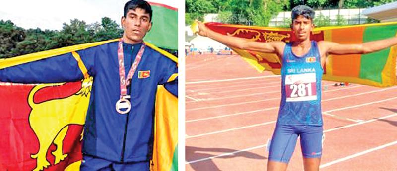 Silver medal winners Thushen Silva (left) and Nilupul Pehesara