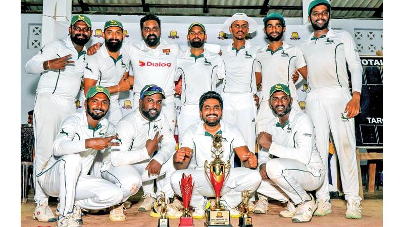 The champion Dream X1 team comprising (squatting from left) R. Sritharan, Michael Joseph Anthony, C. Niranjan, V. Mohan Raj. Standing from left: Rehan Timothy, Niroshan Walter (V.C.), MS Prashanth (C), V. Dhayabaran, J. Vithushan, G. Arun Raj, JP Vithurshan