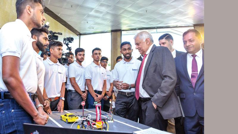 President Ranil Wickremesinghe at the exhibition. Minister of Education Dr. Susil Premajayantha was also present