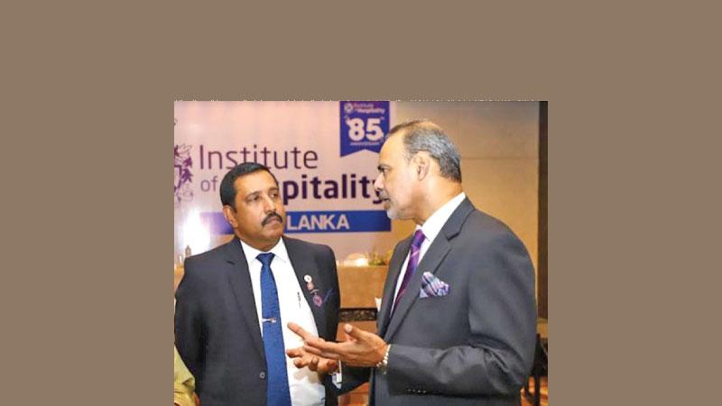SLIHM Chairman Shirantha Peiris with Chairman, IH Sri Lanka, Dr. Harsha Jayasinghe at the AGM.  Pic: Sudath Malaweera