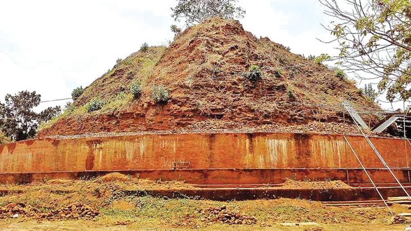 The Neelagiri dagoba after restoration work began