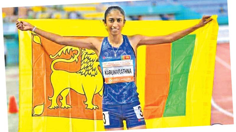 Tharushi stars with gold and silver