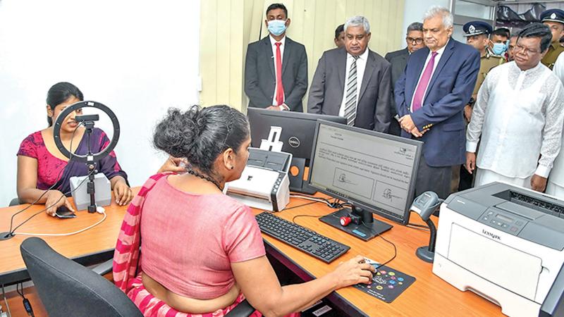 President Ranil Wickremesinghe at the launch ceremony of issuing passports through 51 Divisional Secretariats. Pic: Courtesy PMD