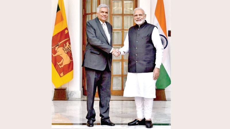 President Ranil Wickremesinghe with Indian Prime Minister Narendra Modi during a previous meeting