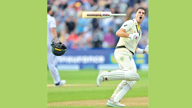 Australia captain Pat Cummins celebrates victory in the first Ashes Test against England after stroking the winning runs