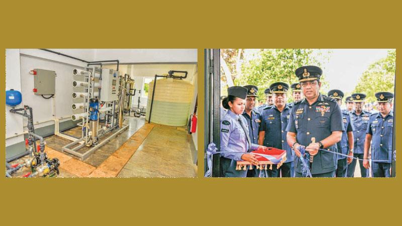 Air Force Commander Air Marshal Sudarshana Pathirana opens the Surface Treatment Plant at the Sri Lanka Air Force