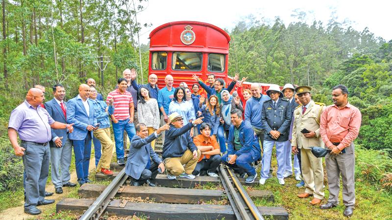 Foreign heads of mission at the Pattipola railway station, Sri Lanka’s highest railway station