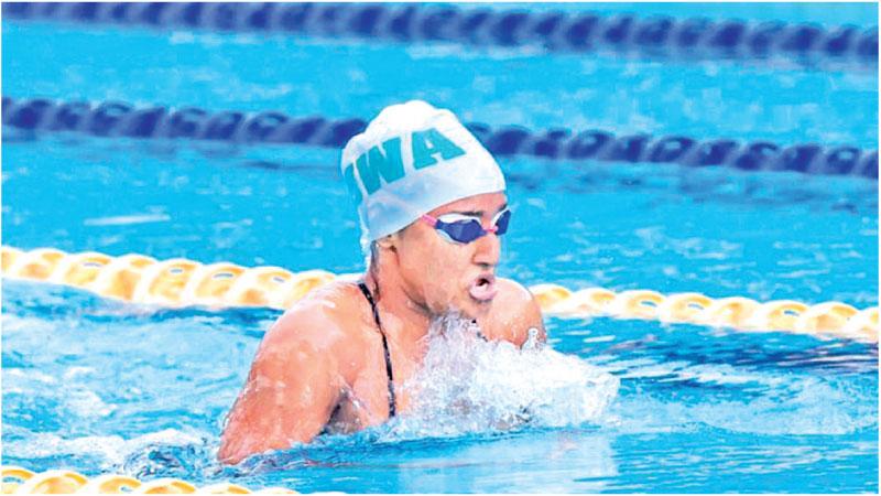 Ramudi Samarakoon at the breast stroke