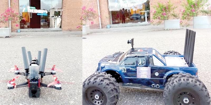 5G powered drone and remote-controlled car