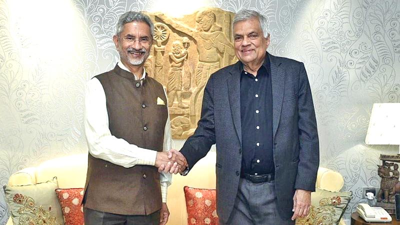 President Ranil Wickremesinghe with  Indian Minister of External Affairs Dr. S. Jaishankar.