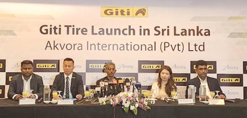 From left:  Director, Akvora International, Danushka Krishantha, Sales and Marketing Manager, ASEAN, Australia, and Sri Lanka at Giti Tire Group, Nik Goh, CEO, Akvora International, S. Udayachander, Head of Marketing, Asia, Latin America, the Middle East, Africa, and Oceana,  Giti Tire Group, Ms. Shiroo Chia, Managing Director, Akvora International, Nishantha Thilakaratna.