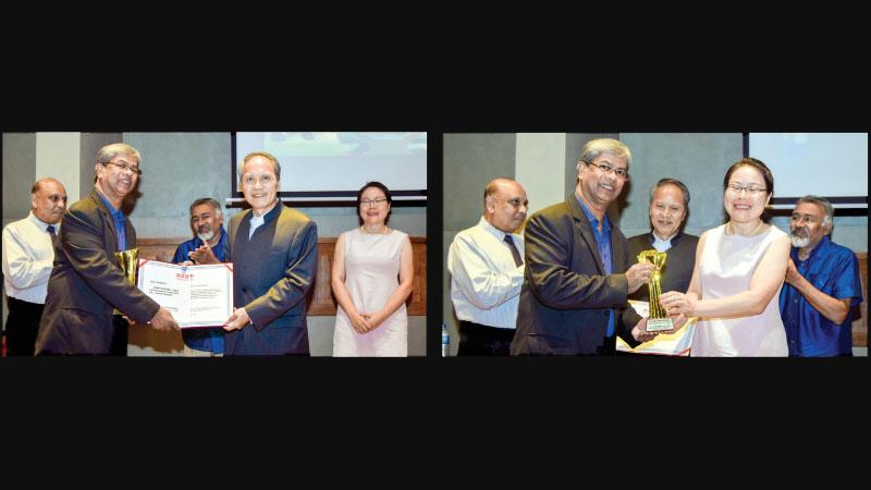 The China Special Book Award by the Chinese Government was initially awarded at a special ceremony in China on June 14 to Sri Lankan publisher Dinesh Kulatunga, the first Sri Lankan publisher (in the Asian and South Asian Region) to receive this award and re-presented, in person by the Cultural Counsellor of the Embassy of Peoples Republic of China in Sri Lanka Mr. Zhang Yingbao and First Secretary of the Embassy of Peoples Republic of China in Sri Lanka Ms. Li Qingrui at the SLBPA recently. 