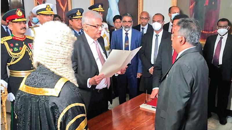 Ranil Wickremesinghe taking oaths as President