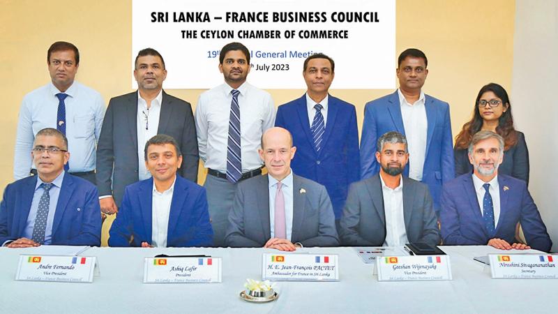 French Ambassador  Jean-François Pactet with the newly appointed SLFBC office-bearers. 