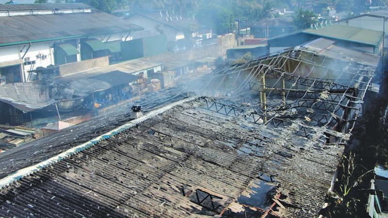 The gutted factory. Picture by Nissanka Wijeratne 