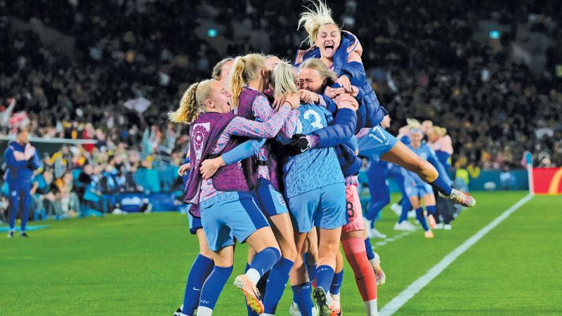 England players celebrate