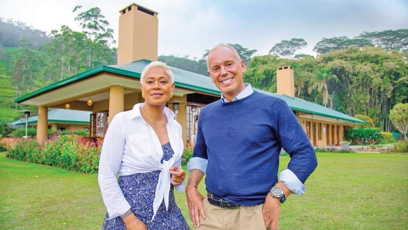 Master Chef Monica Galetti and Barrister Rob Rinder at a Dilmah property