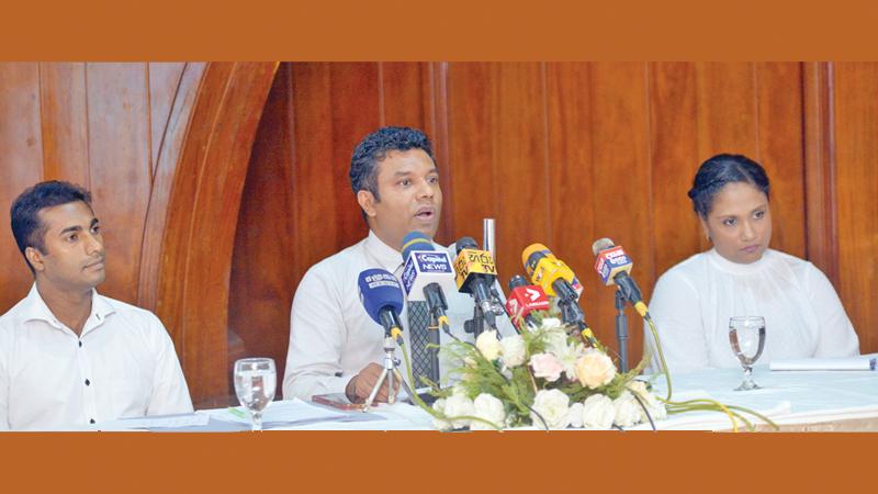 Coordinators Anura Edirisinghe, Aravinda Rathnayaka and Ruwandhi Silva of ‘Let’s Love to Learn’ group.  Pic: Sulochana Gamage